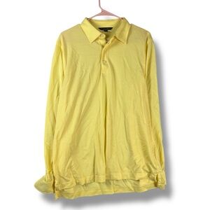 Brooks Brothers Supima Cotton Polo Shirt Mens L Large Yellow Long Sleeve Logo